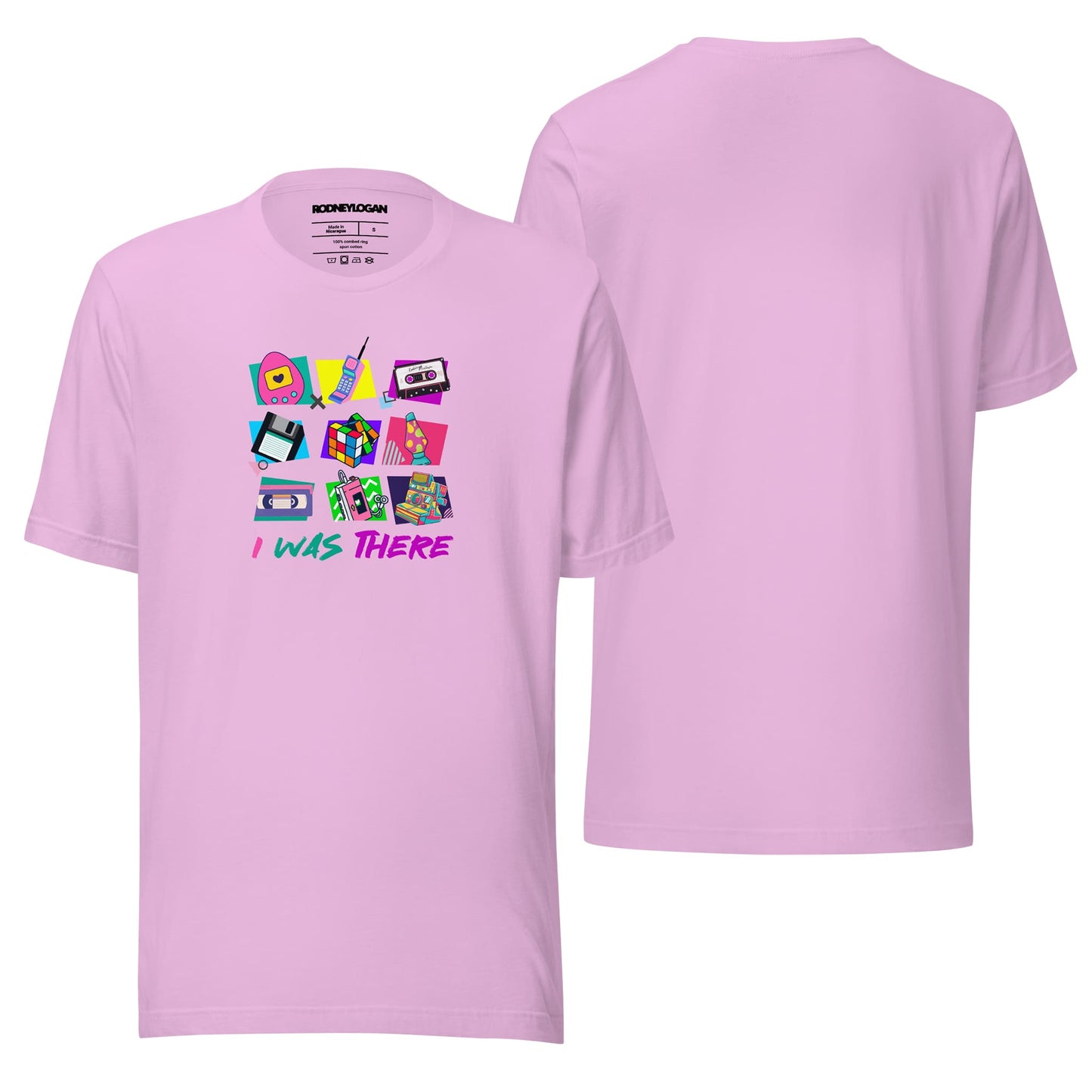 A light lilac T-shirt with a casual cut, adorned with the "I Was There" text on the front. The soft pastel shade is showcased on a neutral backdrop.